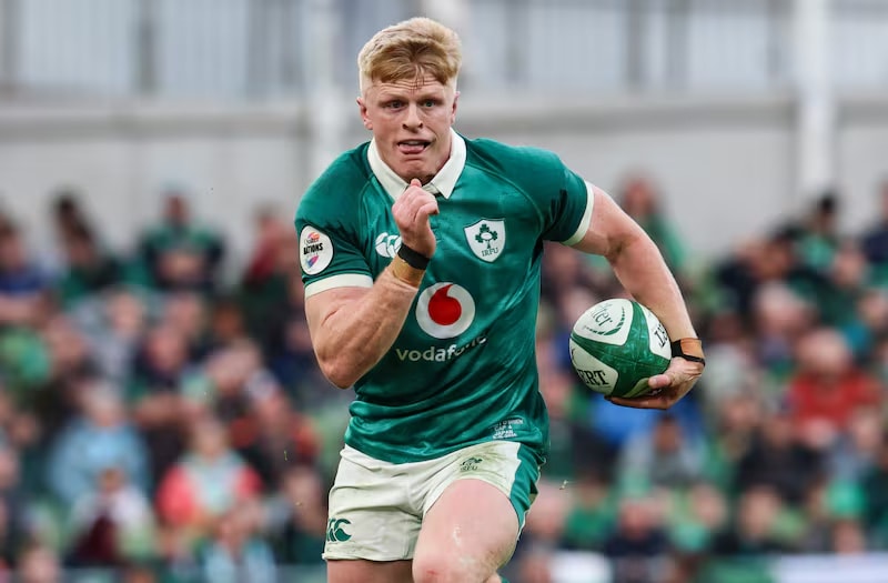 Tommy O’Brien playing for Ireland.
