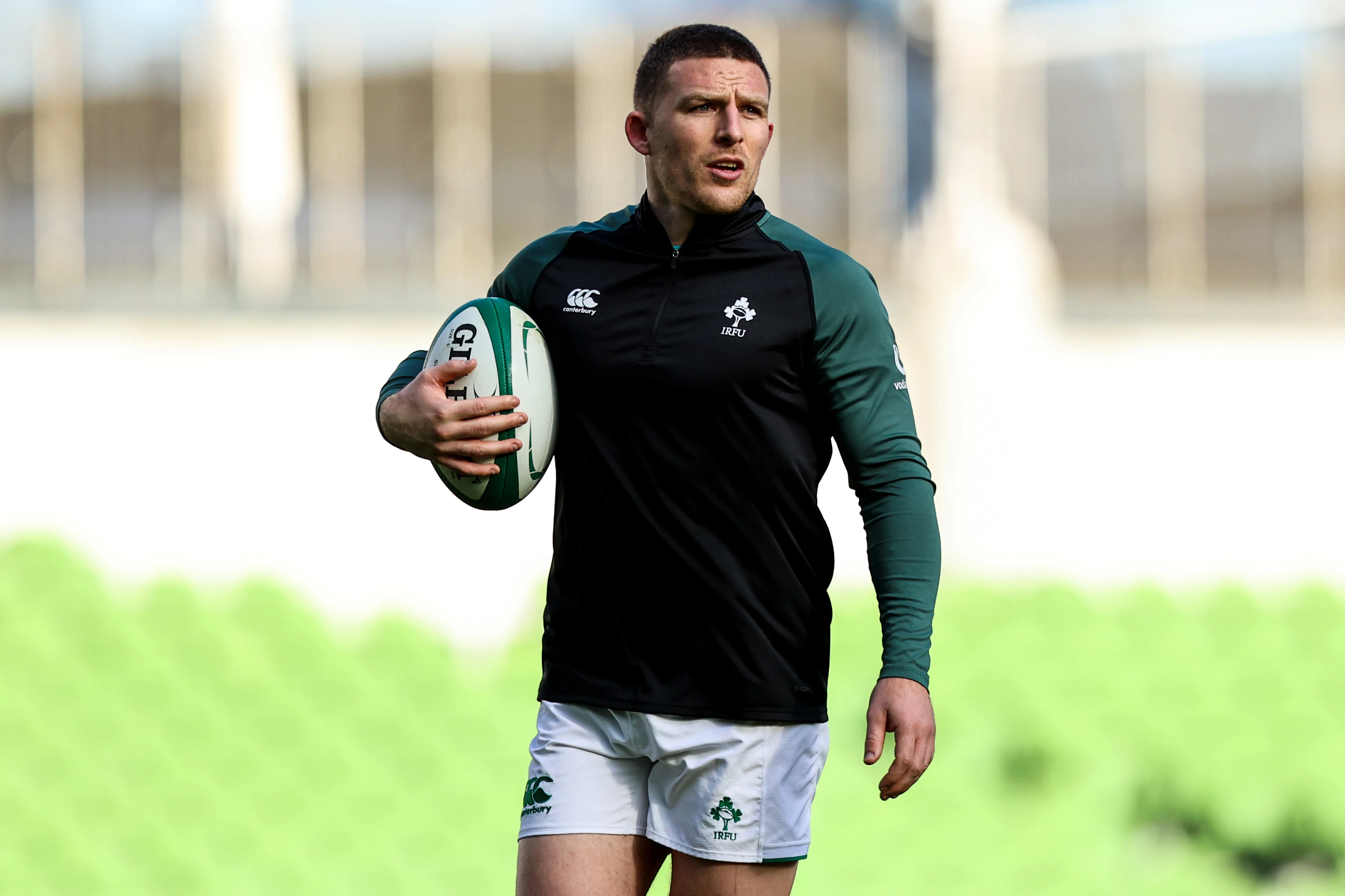 Andrew Conway carrying the ball in a match.